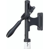 BarCraft Deluxe Metal Wall Mounted Corkscrew, Galvanised Steel Wine Bottle Opener in Black