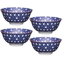 Floral Print 4 Piece Ceramic Bowl Set