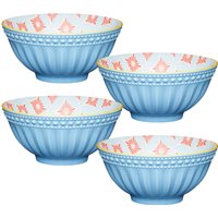 Detailed Print 4 Piece Ceramic Bowl Set