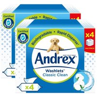 Washlets Classic Clean Biodegradable & Flushable Toilet Wipes 2 Pack