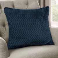 Plush Texture Chevron Pattern Cushion Velvet Look Zip Closure cm x 43 cm