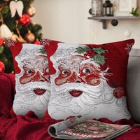 Tapestry Santa Filled Christmas Cushion cm x 43 cm