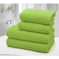 4pc Chevron Jacquard Cotton Hand & Bath Towel Set Soft & Absorbent Cotton Towels