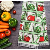Peppers Printed Cotton Tea Towels Fast Absorbent Pack 3 Pack