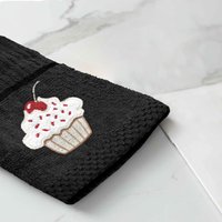 Emroidered Cupcake Easy Care Pack 3 Tea Towels Pack