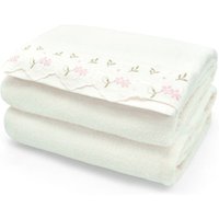 Elegant Floral Embroiderd Cotton Guest Towels