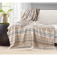 Thermal Soft Jacquard Sherpa Throw Warm Blanket Tassled Edging cm x 75 cm