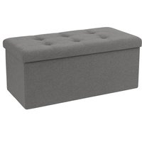 Linen Foldable Storage Ottoman