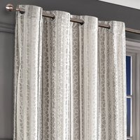 Intimates Verity Crushed Velvet Embossed Ready Made Eyelet C in Cream | Size: 140 cm width x 137 cm drop