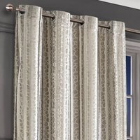 Intimates Verity Crushed Velvet Embossed Ready Made Eyelet C in Natural | Size: 140 cm width x 183 cm drop