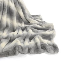 Luxury Faux Rabbit Fur Throw Cosy Blanket Animal Print Texture cm x 150 cm