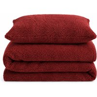 Plain Teddy Warm & Cosy Duvet Cover & Pillowcase Set King