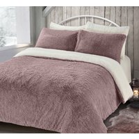 Alaska Shaggy Faux Fur Warm & Cosy Duvet Cover & Pillowcase Set Single