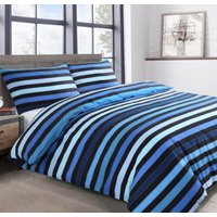 Velosso Kenzy Twin Pack Duvet Cover & Pillowcase Set - Printed Cotton Rich in Blue | Size: Double