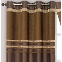 Intimates Renatta Ready Made Eyelet Curtains in Chocolate | Size: 168 cm width x 183 cm drop