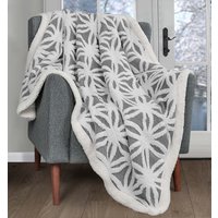 Sherpa Backed Thermal Soft Throw Luxury Jacquard Blanket Easy Care cm × 200 cm