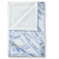 Elegant Sherpa Backed Throw Blanket Metallic Marble Pattern cm x 190 cm