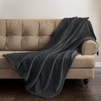 Thermal Soft Ribbed Cord Throw Plain Ribbed Bed Blanket cm x 150 cm
