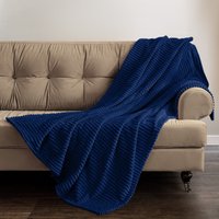Thermal Soft Ribbed Cord Throw Plain Ribbed Bed Blanket cm x 150 cm