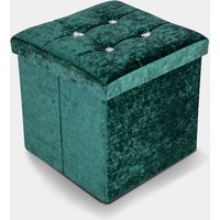 Crushed Velvet Foldable Storage Ottoman