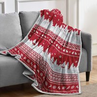 Cosy Sherpa Fleece Blanket Nordic Print Warm Throw Sofa Bed cm x 150 cm