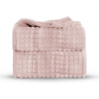 Thermal Plush Waffle Design Blanket Contemporary Embossed Fur Throw cm × 200 cm
