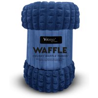 Thermal Plush Waffle Design Blanket Contemporary Embossed Fur Throw cm x 240 cm