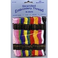 & FLOSS SKEINS ASTD Thread Stranded Cotton Brights 36 x 8m Skeins Trimits