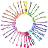 & FLOSS SKEINS ASTD Thread Stranded Cotton Variegated Rainbow 36 x 8m Skeins Trimits