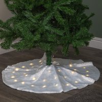 90cm USB Powered LED Fur Fabric Christmas Tree Skirt