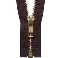 & BRASS O END ZIP 30CM Brass Metal Open End Zip 30cm Brown YKK