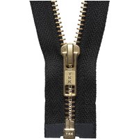 & BRASS O END ZIP 41cm Brass Metal Open End Zip 41cm YKK