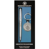 Manchester City FC Executive Gift Boxed Pen & Keyring Set in Silver