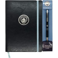 Manchester City FC A5 Notebook & Pen Set in Black