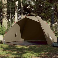 Berkfield Home Fishing Tent 4-Person Brown Quick Release
