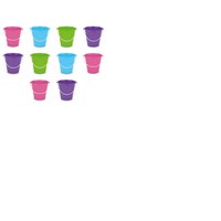Bestway Set Of 10 Mixed Colour Small Beach Buckets 2 Or 3 Of Each Colour