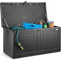 Christow Garden Storage Box Waterproof Outdoor Utility Cushion Tool Chest 190L in Black