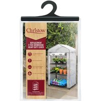 Christow Greenhouse Cover Replacement 3 Tier Reinforced PE Heavy Duty H125cm in White