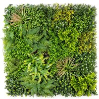 Christow Artificial Plant Living Wall Panels Fence Covering Indoor Outdoor (4 x 50cm by 50cm) in Green | Size: 4 x 50 cm