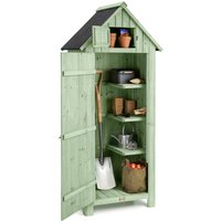 Christow Small Garden Shed Slim Compact Wooden Outdoor Storage Lockable Door 6ft in Light Green