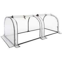 Christow Growhouse Tunnel Greenhouse Large Garden Polytunnel Grow House 2 Section