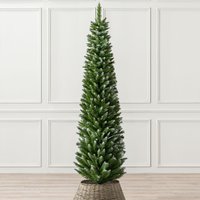 Slim Christmas Tree 5ft 6ft 7ft Artificial Snow Frosted Corner Pencil Xmas Spruce