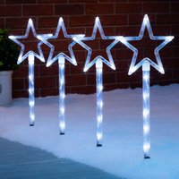 Christmas Path Lights Set Outdoor Star Decorations Flashing LED 4 x 44cm x 44 cm