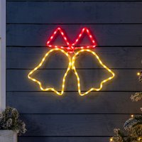 Christow Bell Rope Light Outdoor Christmas Decoration LED Xmas Silhouette Set of 3 | Size: 3 Pack