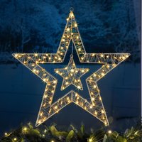 Star Christmas Light Micro LED Battery Operated Timer Indoor Outdoor 50cm