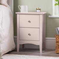 Bedside Table 2 Drawer Slim Bedroom Nightstand Storage Cabinet Unit