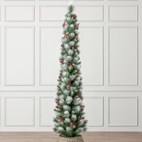 Slim Christmas Tree Artificial Pencil Snow Cone Decoration 5ft 6ft 7ft