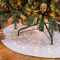Christmas Tree Mat Felt Floor Protector Light Up LED Stars Battery Operated 98cm