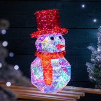 Christmas Snowman Light Iridescent LED Indoor Decoration Remote Timer 40cm