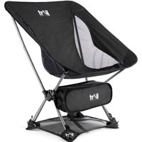 Trail Outdoor Leisure Folding Camping Chair Lightweight Portable Outdoor Garden Beach Seat Trail in Black